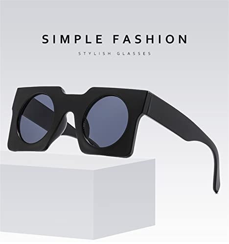 ZENYS Square Frame Round Mirror Men Sunglasses Outdoor Vacation Beach Decorative Women Sunglasses (Color : B, Size : 1)2