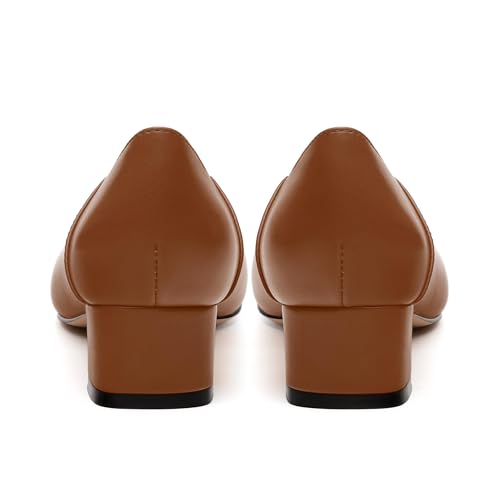 Womens Pumps, Low Chunky Block Heels for Women, Square Toe Womens Dress Shoes for Party and Office, Patent Dress Pumps4