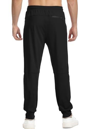 Surenow Men's Sweatpants Lightweight Joggers for Casual Athletic Workout Zipper Pockets Breathable Running Mesh Pants2