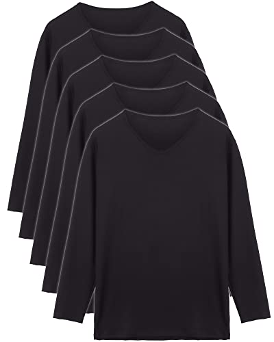 インナーシャツ メンズ 長袖 9分袖 vネック 肌着 5枚組