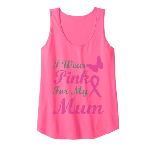 I Wear Pink for my Mum Ribbon Breast Cancer Awareness Camiseta sin Mangas