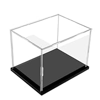 IDAFSA Clear Acrylic Display Case, Assemble Cube Display Box Stand with Black Base, Dustproof Protection Showcase for Collectibles Memorabilia Figurines (12x12x12 inch; 30x30x30cm)