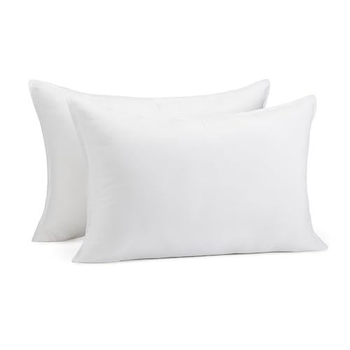 Amazon Basics Down Alternative Pillows, Soft Density for Stomach and Back Sleepers, Queen – Pack of 2, White, 30 in L x 20 in W