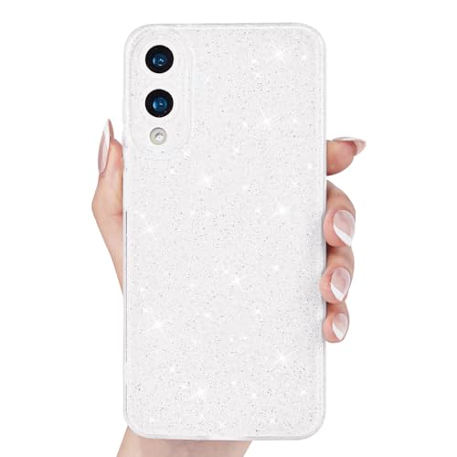 Coque Samsung S25 Edge fine silicone blanc paillettes antichoc
