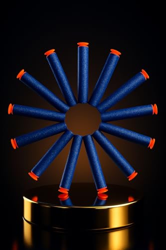 Image of Storio 50 Pack Soft Foam Refill Darts - Hollow, Sticky‑Safe Bullets for All Blasters - Universal Size, Refill Pack for Bullet Gun Toy- Blue Colour