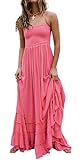 R.Vivimos Womens Summer Boho Sexy Backless Long Dresses