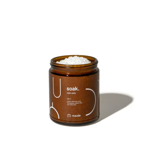 Maude Soak No. 1 - Nourishing Mineral Bath Salts For Solo Or Partner Bath Soaks - Rejuvenating & Moisturizing Bath Soak Made Of Hand-Harvested Coarse Dead Sea Salt Crystals + Vitamins (8 Oz) #TOP1