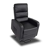 Mendler Fernsehsessel HWC-K62, Sessel Relaxsessel TV-Sessel Liege, Liegefunktion Aufstehhilfe, Metall Kunstleder - schwarz