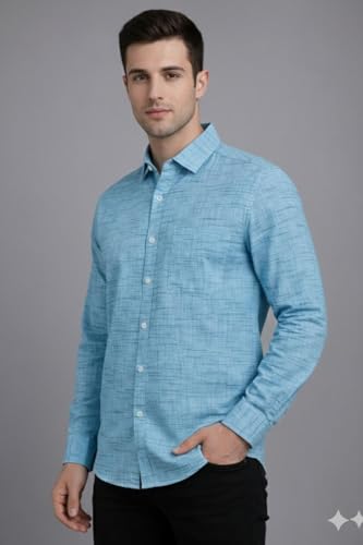 Image of Men's Pure Cotton Khadie Shirt Regular Fit Casual Formal Wear