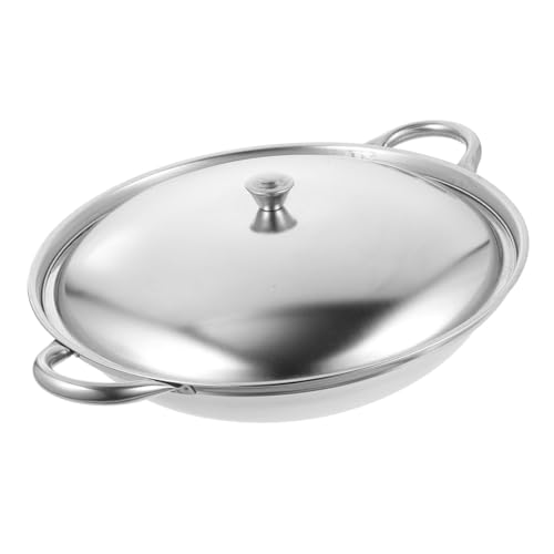 VERDANVERSE Olla Inoxidable Resistente Alta Temperatura con Tapa Sartén Portátil para Mariscos y Cocina Grupo Olla Pequeña Multifuncional para Cocinas Diversas