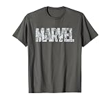 Marvel Logo Comics Gray Pencil Sketch Super Heroes Avengers Camiseta, Hombre, Asfalto, L