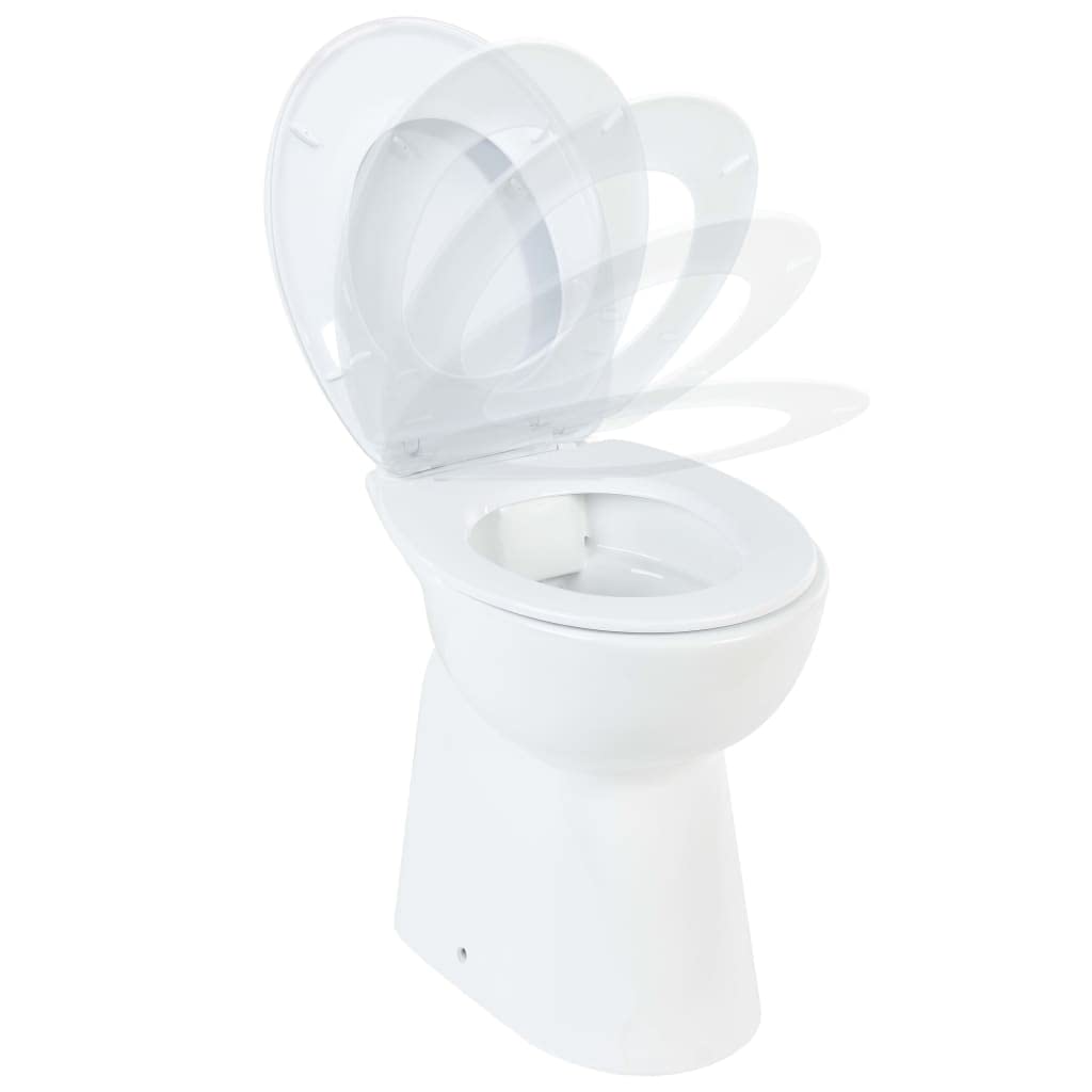 Willood Hohe Spülrandlose Toilette für Größere Menschen Senioren Soft-Close Absenkautomatik Stand WC Badezimmer 7cm Höher Keramik Weiß