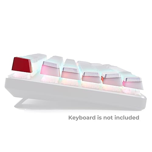 Image of GLORIOUS Aura V1 (White) Pudding Keycaps - Double Shot PBT Translucent for Mechanical Keyboards, 104 Key Set, TKL, Compact Compatible, English (US) Layout (Aura (White))