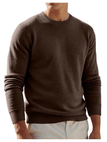 SHENHE Men's Crew Neck Sweater Pullover Long Sleeve Regular Fit Casual Soft Warm Sweater Jumper