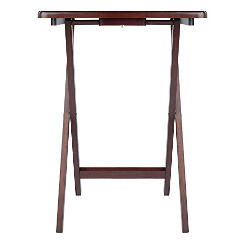 Image of Winsome Alex Set of 4 Foldable Snack Tables, Walnut, 26 inch | Easy to Store Portable Fold Up Table Set for Kitchen, Living Room TV Dining, Crafts, Puzzles, Work From Home