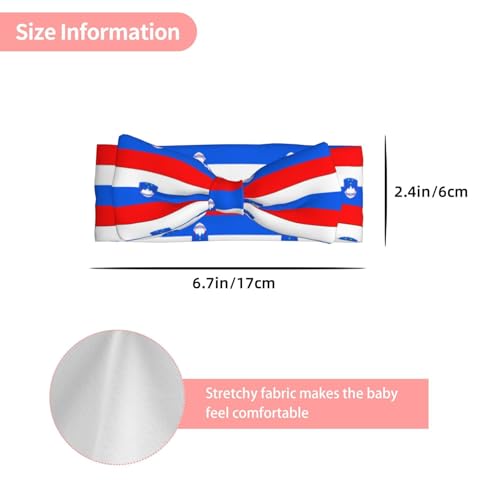 Flag of Slovenia Printed Baby Bow Headband - Super Stretchy Soft Bows Hair Accessories for Newborn Infant Toddlers Kids Girls - Elastic and Skin-Friendly3