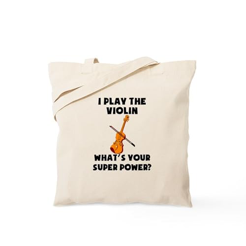 CafePress I Play The Violin Whats Your Super Power? Tote Bag Natural Canvas Tote Bag, Reusable Shopping Bag