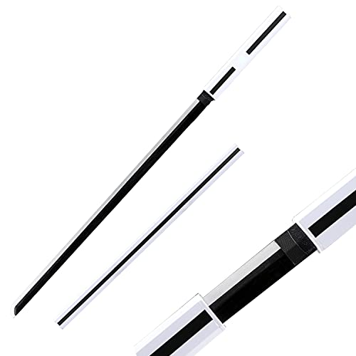 JUEZAO Wooden Blade Katana Samurai Swordsï¼Œ,Anime Original Textureï¼Œ39-Inchs,Katana Sword,Anime Cosplay Ninja Knifeï¼ŒWhite