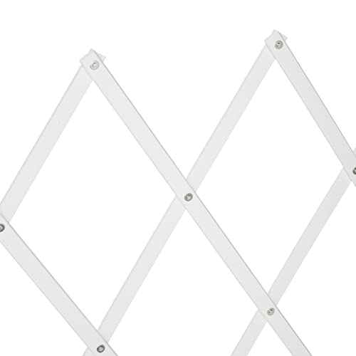 Relaxdays Hundeabsperrgitter, ausziehbar bis 118 cm, 69-82,5 cm hoch, Bambus, Hunde Schutzgitter für Treppe & Tür, weiß