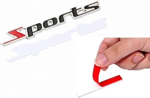 Image of Sports Black Racing Sports Sticker 3D Car Chrome Badge Logo Sticker