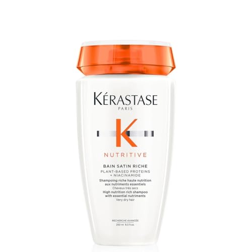 Kérastase, Nutritive, Shampoo Idratante Ricco, Per Capelli Molto Secchi, Effetto Rivitalizzante, Con Sostanze Nutritive Essenziali, Bain Satin Riche, 250 ml