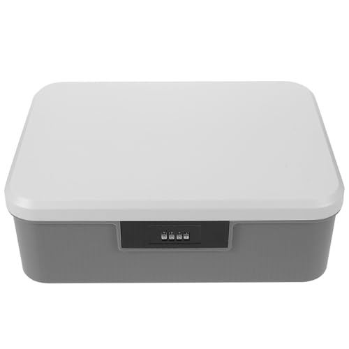 Coffre fort 16L pour documents importants boîte de rangement avec compartiment gris