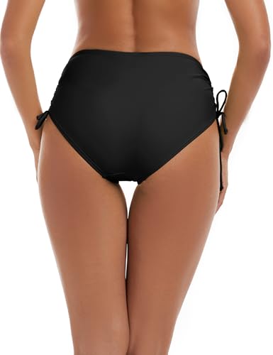 Bonneuitbebe Women's Bikini Bottoms Full Coverage Swim Bottoms Mid Waisted Swimsuit Bathing Suit Bottom3