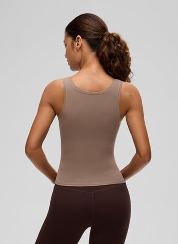 Image of CRZ YOGA Softembrace Scoop Neck Tank Top | Workout, Ultra Soft, Tight Fit, Waist Length, Double Lined, Sleeveless Shirts for Women