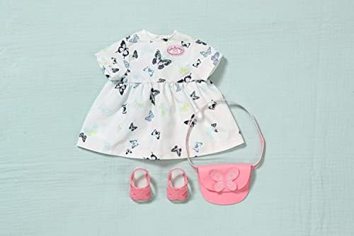 Baby Annabell Deluxe Butterfly Dress - To Fit 43cm Baby Annabell Dolls - Deluxe Set Includes beautiful Dress, Bag, Sandals and clothes hanger - Suitable for children aged 3+ years - 706701