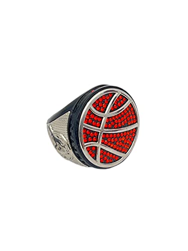 Discount Sports Rings, DELUXE BASKETBALL FINALIST RING — Assorted colors, Painted Body with stones, Player Ring, Player Award (Black)