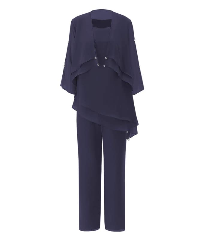 Aibilye Mutter der Braut Hosenanzug Chiffon Damen 3-Teilig Brautmutter...