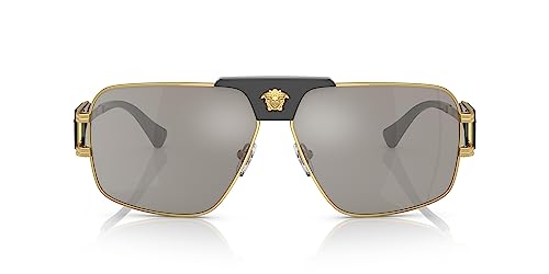 Versace VE 2251 10026G Light Gold Metal Navigator Sunglasses Grey Mirror Lens4