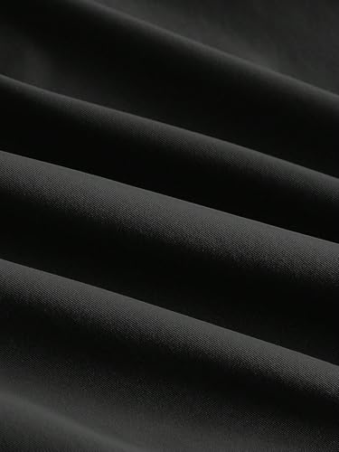 EARKOHA 2025 Skirts for Women Solid Color Drawstring Waist A-Line Work Skirt with Flap Pockets Black M4