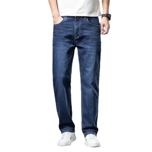 Men Extended Length Trousers Business Casual Classic Blue Straight Extra Length Tall Jeans Pants