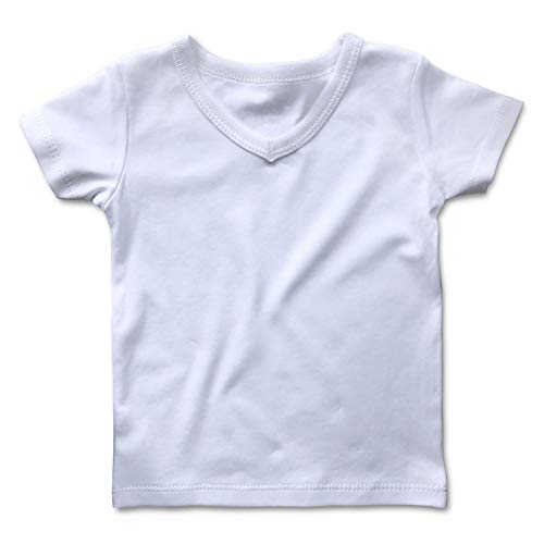 OPAWO Unisex Baby V-Neck Shirts 3 Pack Short Sleeve Tees,Black/White/Gray (Black/White/Gray, 12-18 Months)