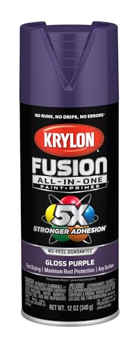Krylon Fusion All-In-One Adhesive Spray Paint for Indoor/Outdoor Use, 12 oz, Purple