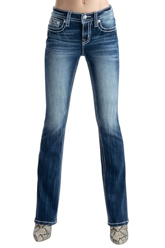 Miss Me Women's Paisley Swirl Mid-Rise Bootcut Jeans2