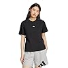 adidas Women's Essentials Small Logo Cotton T-Shirt, Black/White, XXL #1