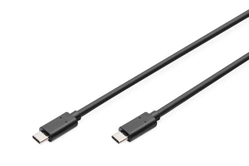 DIGITUS Cable de conexión USB 2.0 - 3,0 m - USB C (m) a USB C (m) - 480 Mbit/s - Cable tipo C, cable de conexión - Negro