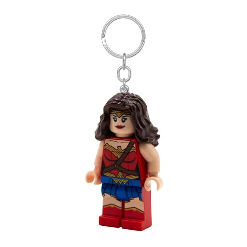 Lego DC Superheroes - Wonder Woman Porte-clés Lampe de Poche LED pour Les Fans de DC - Jouet Fantaisie pour Enfants - Figurine de 76 mm (KE117H) - 2 Piles CR2025 incluses