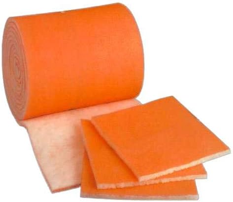 HVAC/Air Filter Media Roll, Orange/White MERV8 Polyester Media with a Heavy Dry Tackifier - 1 inch x 25 inch x 12 Foot