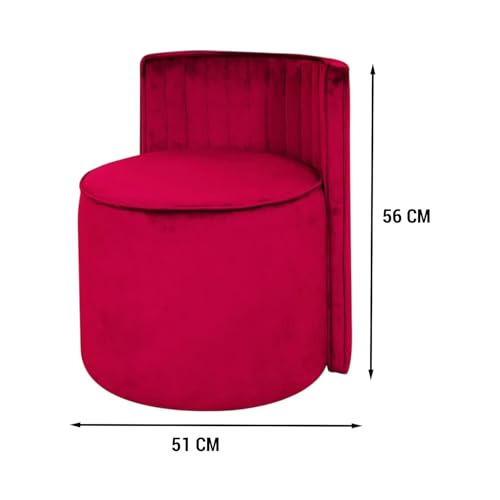 Image of Ottoman Stool for Living Room | Poof Puffy Foot Rest Stool | Upholstered Sitting Pouffe with Backrest | Pouf Mudda for Dressing Table, Home Decor & Office (Red)