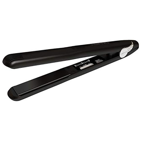H2PRO Black Diamond 1 Inch Tourmaline Ceramic Straightening Iron - Cutting Edge Professional Flat Iron for All Hair Types Cover