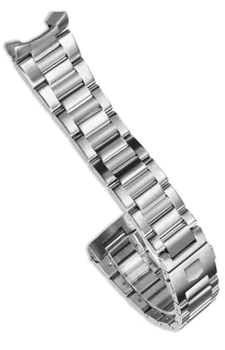 Bracelet montre 22mm acier inoxydable bout incurvé et boucle déployante