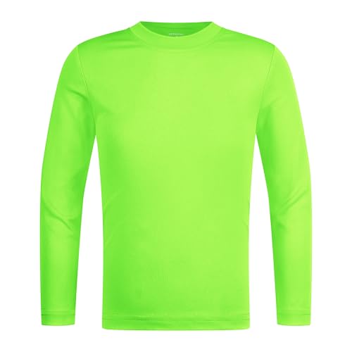 Image of LETAOTAO UPF 50+ Boys Neon Rash Guard Long Sleeve Swim Shirt