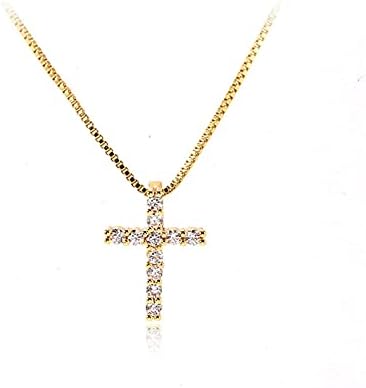 BLBLJERY Small Cross Necklaces for Women Simulated Diamond Cross Pendant Dainty Cross Necklace Cubic Zirconia Cross Necklace for Women