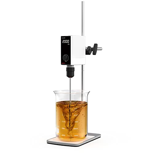 4E's Usa Overhead Stirrer - 40 Liter Lab Overhead Stirrer, 50-2000 Rpm Variable Speed With Stand And Stirring Rod, Lab Stirrer Mixer With Safety Sensors And Go-Through Design For Easy Rod Adjustment #TOP2
