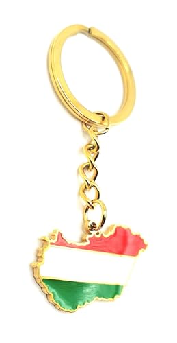 SNS Components Porte-clés Hongrie Magyar Hongrois Europe Europe de l'Est Or Porte-clés Drapeau Pays Métal émaillé, multicolore, taille unique
