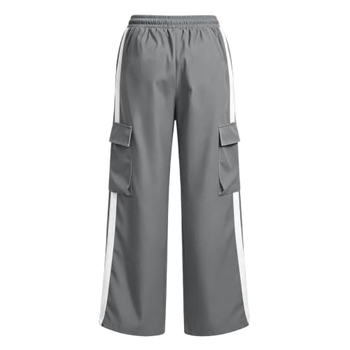 Boys Cargo Pants Baggy Wide Leg Elastic Waist Drawstring Chino Husky Pants - image 9