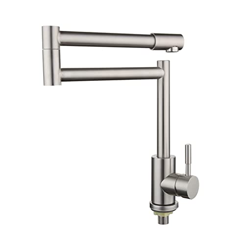 Grifo Plegable Pot Filler Faucet304 Acero Inoxidable Cepillado Un Solo Lavabo Frío Rotación Plegable De 360 Grados Flake Gracia De Cocina Grifo De Cocina De Pared